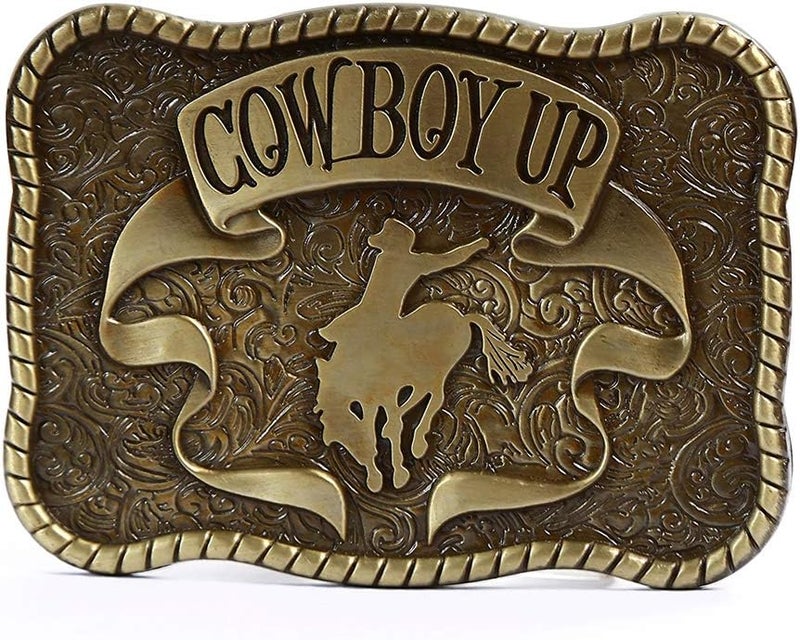 KDG Western Belt Buckle Vintage Cowboy Up Belt Buckle for Men Women - Image 1